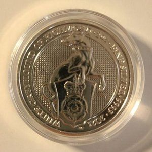 2021 Queens Beast White Greyhound Of Richmond BU 2oz Silver .9999 Fine